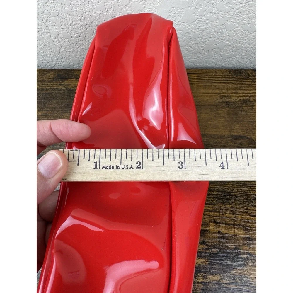 Christian‎ Lacroix Rouge Avon Makeup Bag Red Patent Cosmetic Zip Pouch